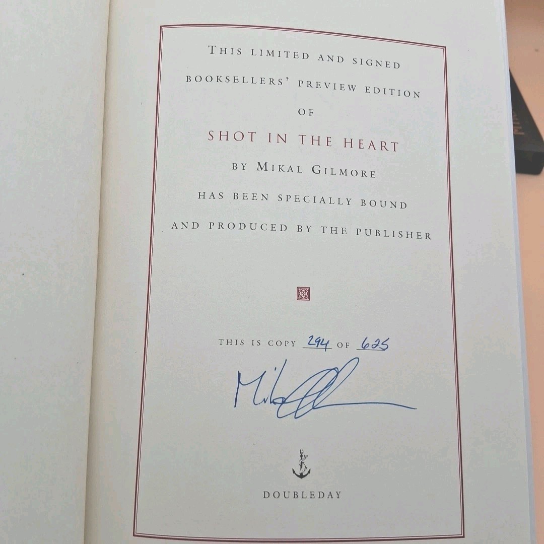 Shot in the Heart by Mikal Gilmore – Rare Signed, Ltd Ed. Slipcased- #294 of 625