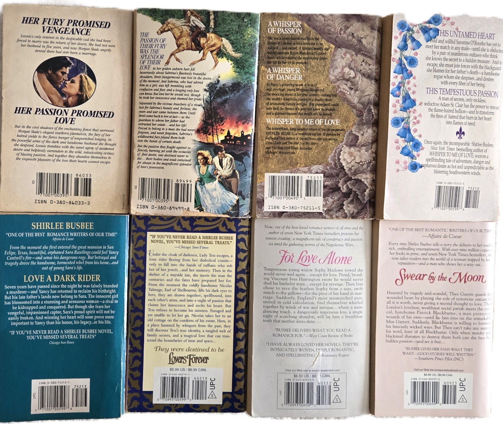 Shirlee Busbee Paperback Books, Pick & Choose the books you want