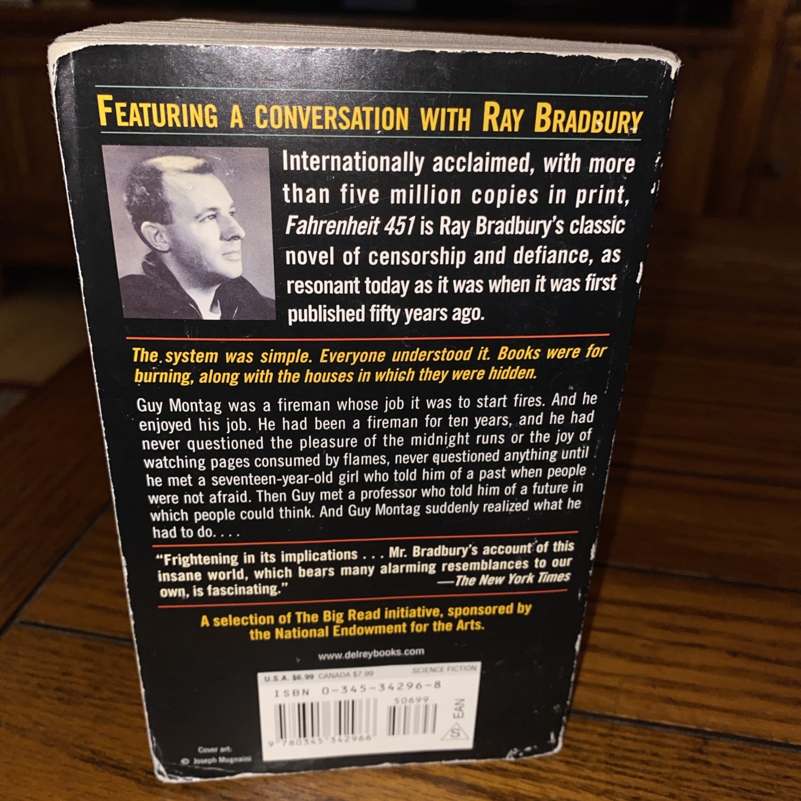 Fahrenheit 451 by Ray Bradbury, 50th Anniversary Paperback 1991, 64th Print Good