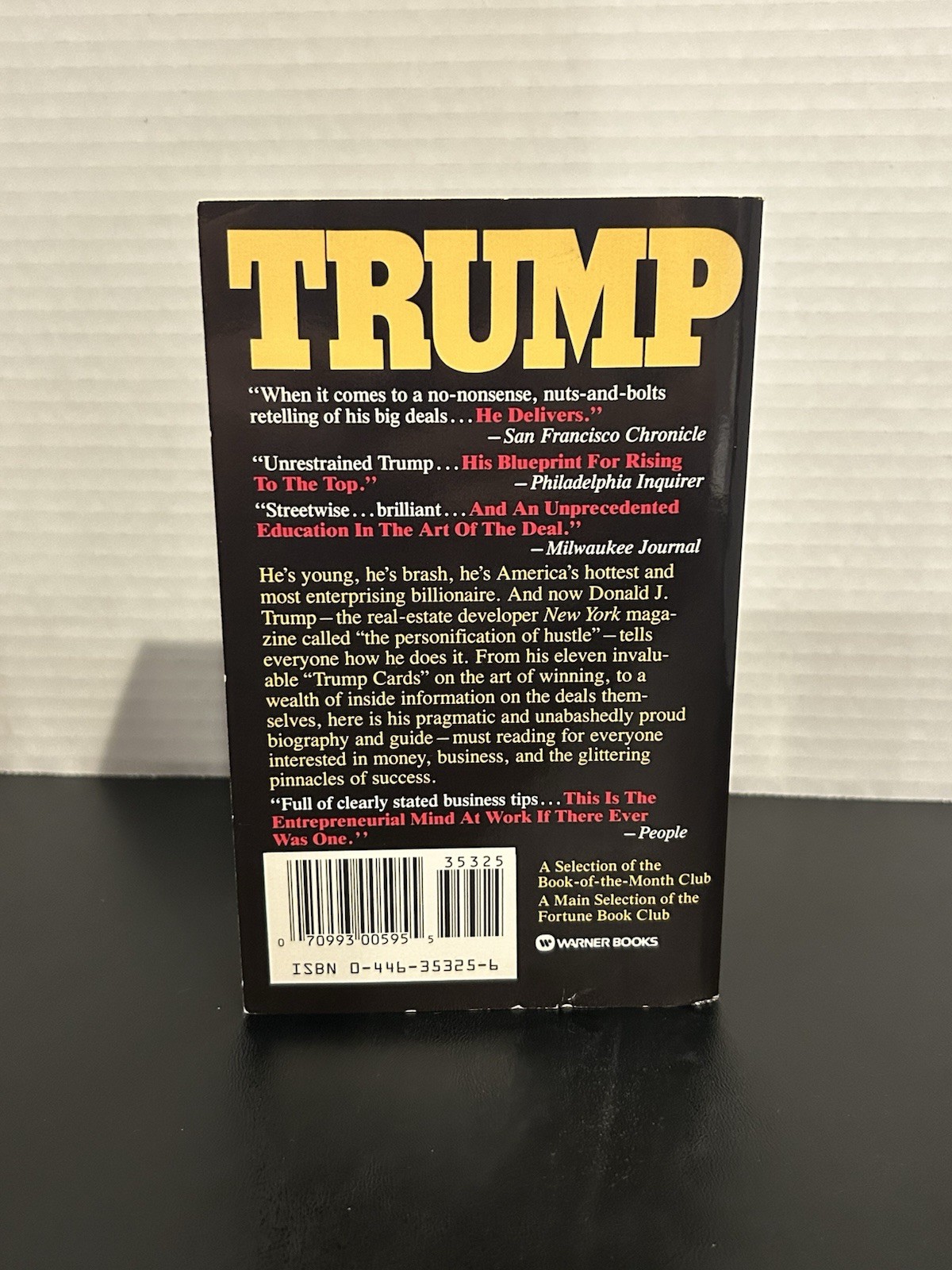The Art of the Deal Donald J Trump First 1st Warner Books Edition Paperback 1989
