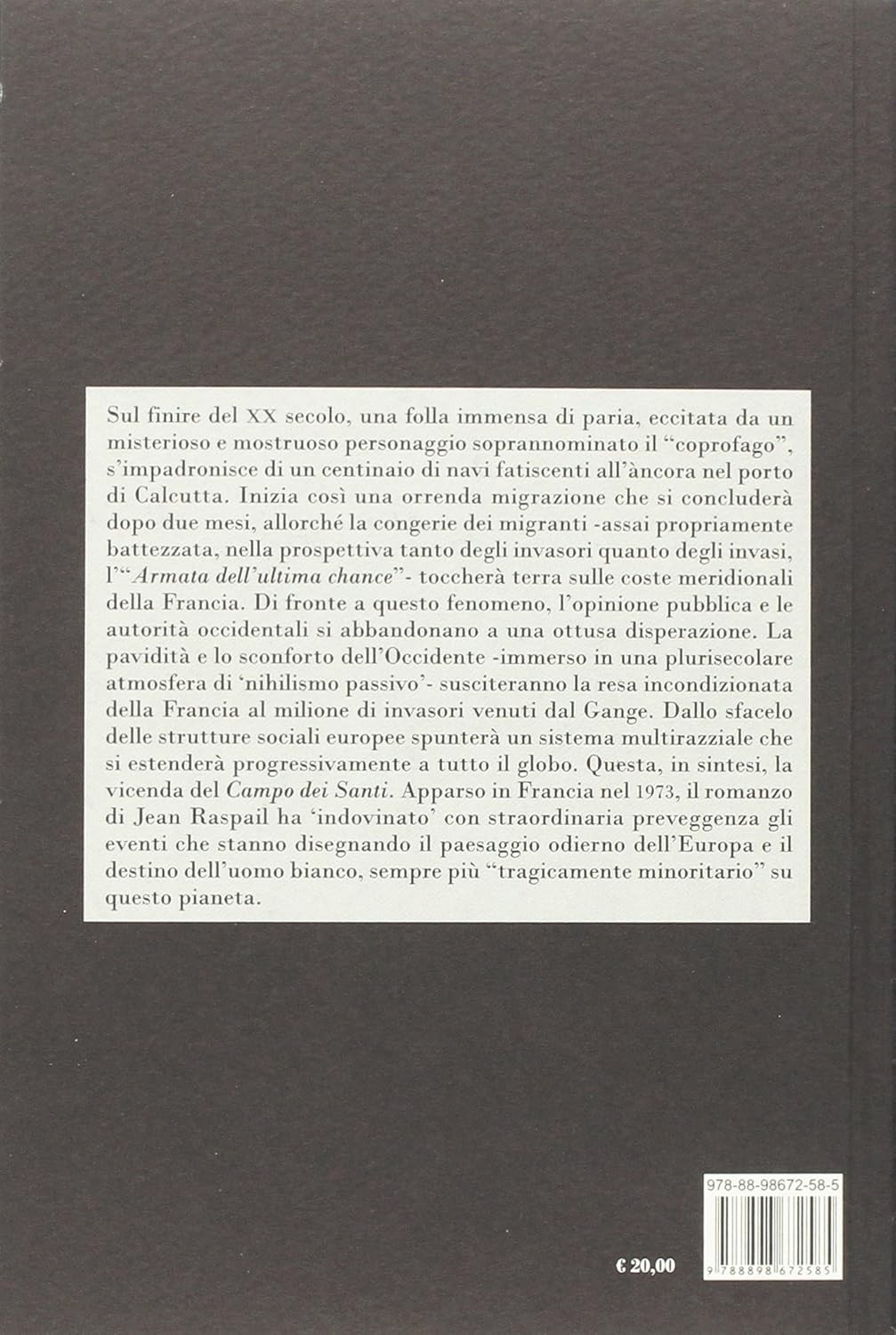 F. Sandrelli Jean Raspail Il campo dei santi (Hardback) (UK IMPORT)