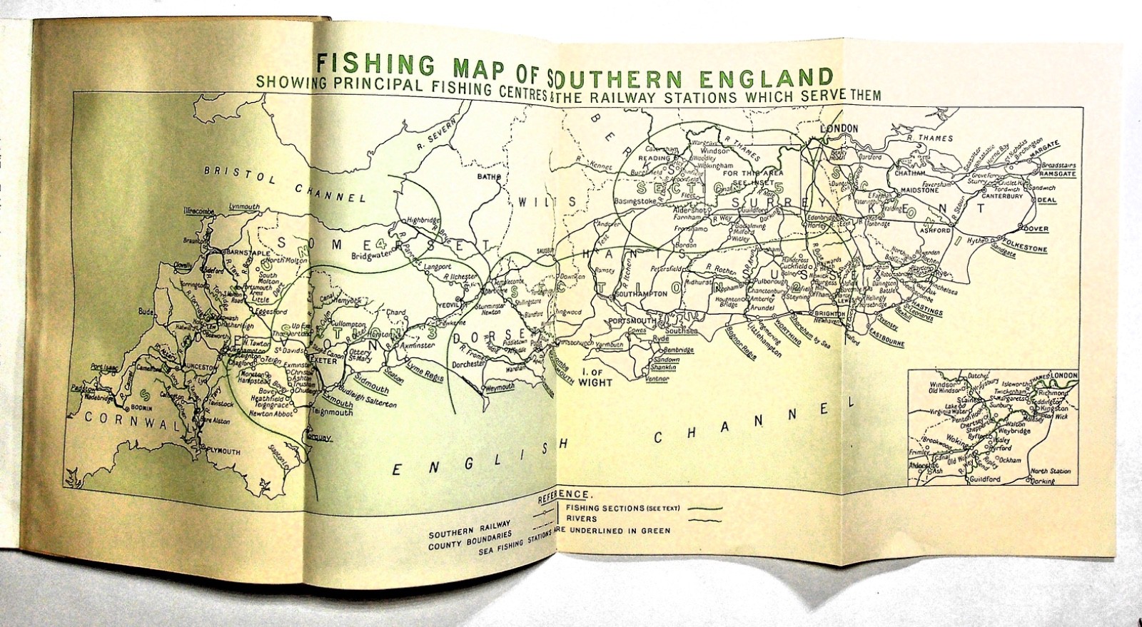 Fishing In The South By J.W.G. Tomkin Flyfishing England With Map ,208 Pages
