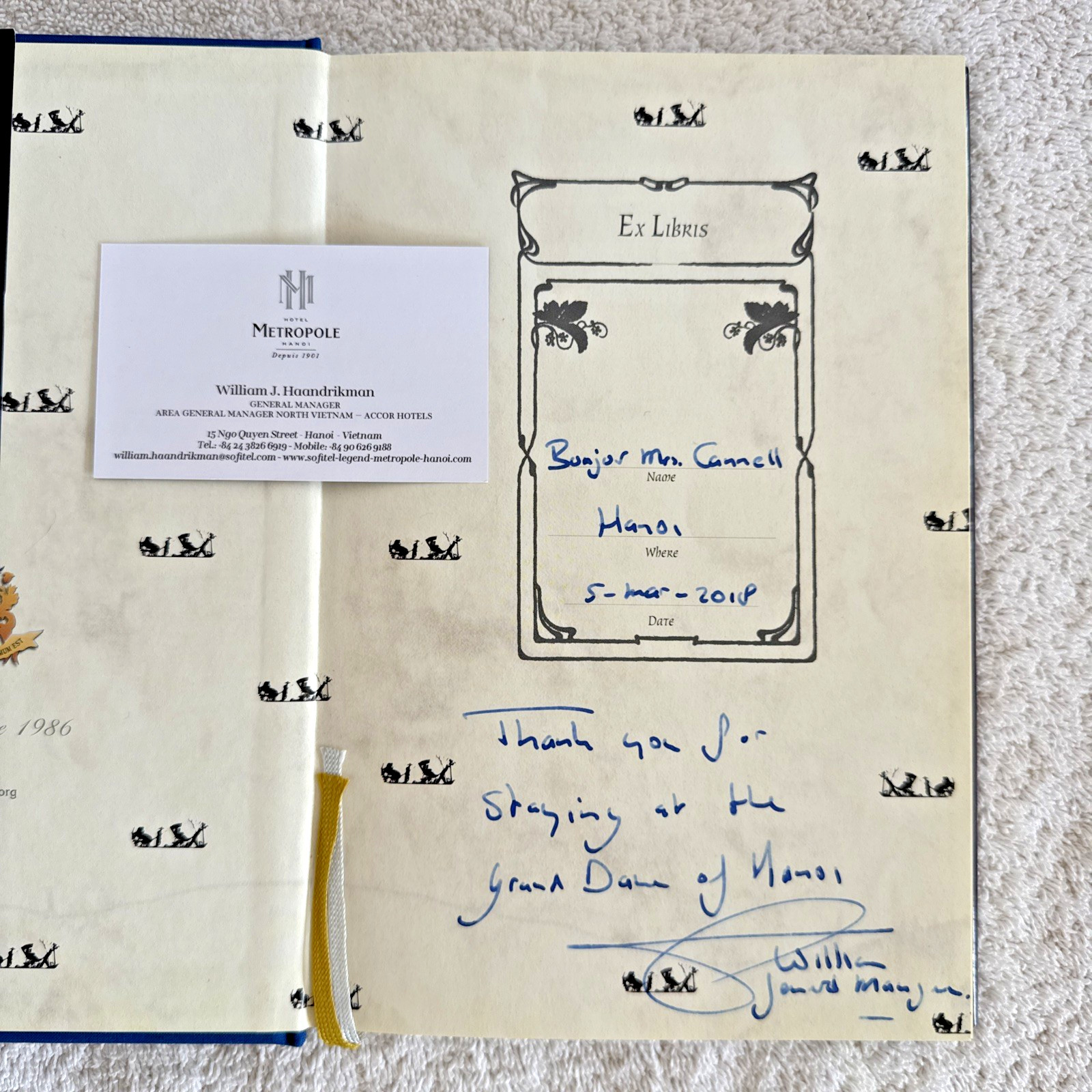 Sofitel Metropole Hanoi by Andreas Augusti (Hardcover) Book Signed Dust Jacket