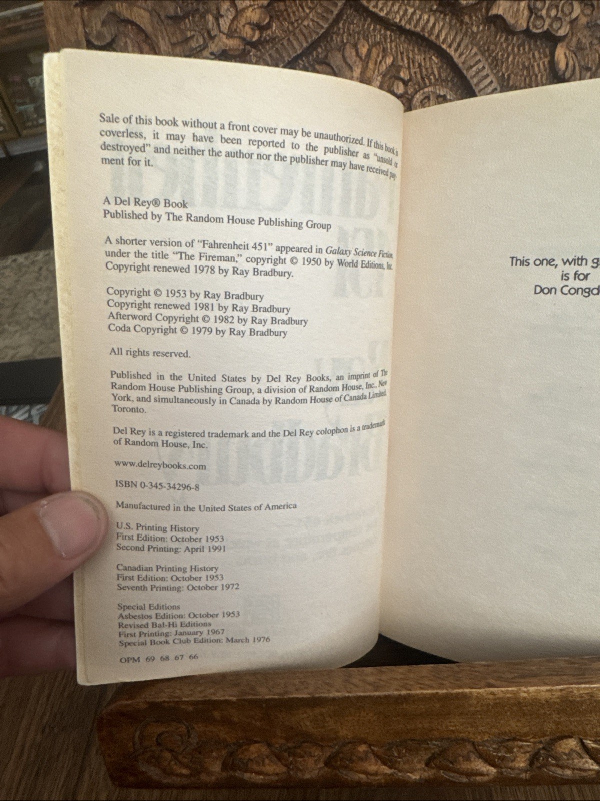 Fahrenheit 451 • Ray Bradbury • Dystopian Science Fiction • 50th Ann Ed. Del Rey
