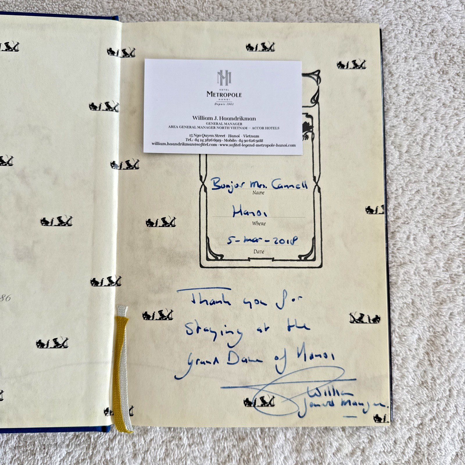 Sofitel Metropole Hanoi by Andreas Augusti (Hardcover) Book Signed Dust Jacket