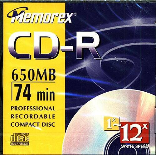 Memorex 650MB/74-Minute 24x CD-R Media (Single Disc with Jewel Case) – VERY GOOD