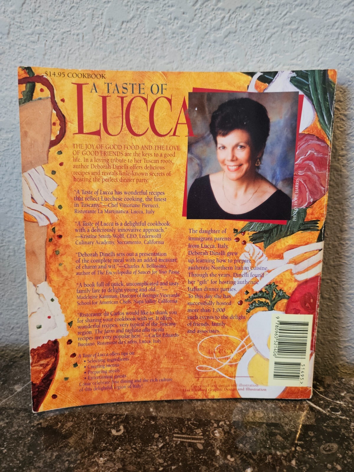 A Taste of Lucca – Signed by author Deborah Dinelli – 1996 – 208 pages